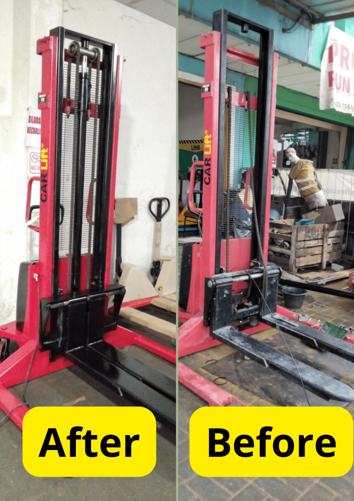 Hand Stacker Sebelum dan Sesudah Pengecatan - Dunia Lifting