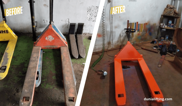 Service hand lift Cikarang dengan pengerjaan total di workshop, gratis pengiriman.